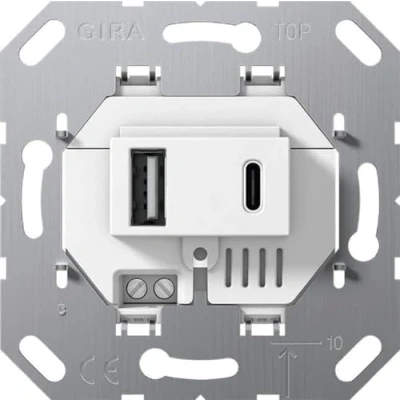 Afbeelding van Gira USB wandcontactdoos type A en C