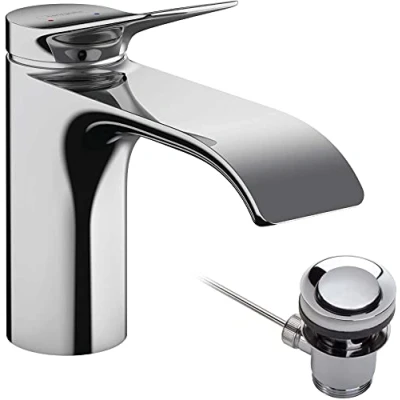 Afbeelding van Hansgrohe Vivenis 1 greeps wastafelmengkraan 80 met pop up trekwaste