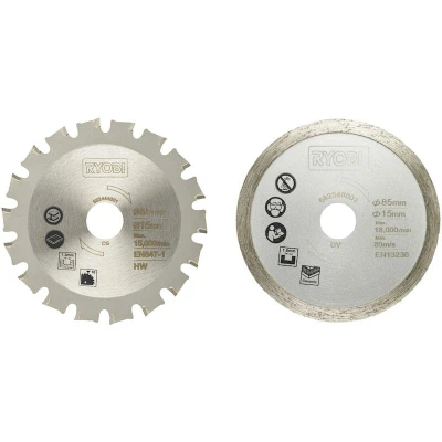 Afbeelding van Ryobi RAKMMS02K Zaagbladen voor meerdere materialen (2 stuks) zilver