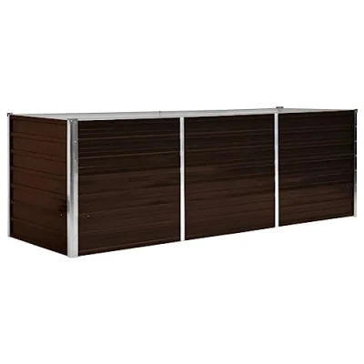 Afbeelding van Plantenbak verhoogd 240x80x77 cm gegalvaniseerd staal bruin