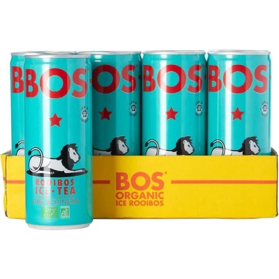 Afbeelding van Bos Ice Tea Lime &amp; Ginger Bio Blik 250ml. A12