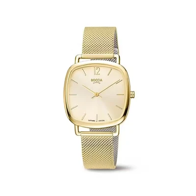 Afbeelding van Boccia 3334 07 Horloge titanium staal goudkleurig 33 mm