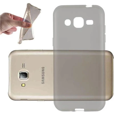 Afbeelding van Cadorabo Hoesje geschikt voor Samsung Galaxy J2 2015 in TRANSPARANT ZWART Beschermhoes gemaakt van flexibel TPU Silicone Case Cover