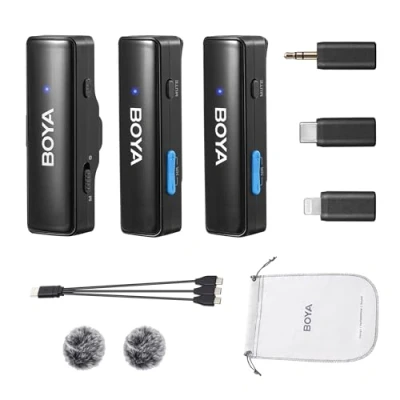 Afbeelding van Boya BOYALINK A2 Draadloze microfoon voor iPhone, Android, pc, laptop, video opname, vlog, podcast live stream (TX+TX+RX)