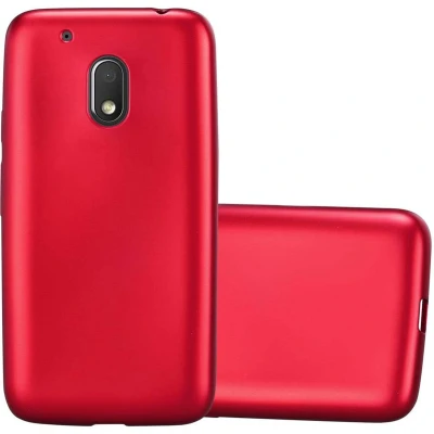 Afbeelding van Cadorabo Hoesje geschikt voor Motorola MOTO G4 PLAY in METALLIC ROOD Beschermhoes gemaakt van flexibel TPU silicone Case Cover