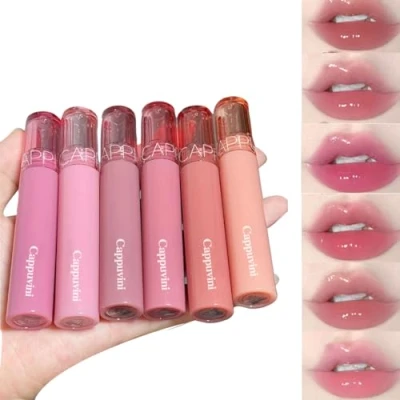 Afbeelding van Baorder Jelly Lip Glaze lippenbalsem, set van 6 stuks, opvullende lang aanhoudende waterdichte vochtinbrengende glans