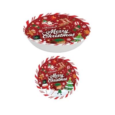 Afbeelding van Fiestas Guirca Kerst schaal Merry Christmas 32 x 6 cm 1 stuks