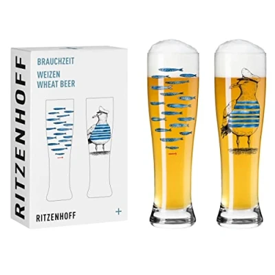 Afbeelding van RITZENHOFF 3481007 witbierglas 500 ml set van 2 serie gebruiksduur nr. 7 stuks met meerkleurige digitale print