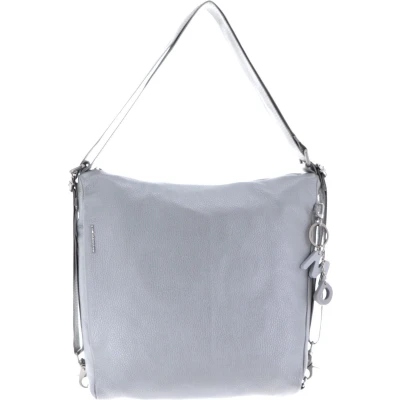 Afbeelding van MANDARINA DUCK Leren Schoudertas Rugzak Mellow Lux Hobo Snow Grijs
