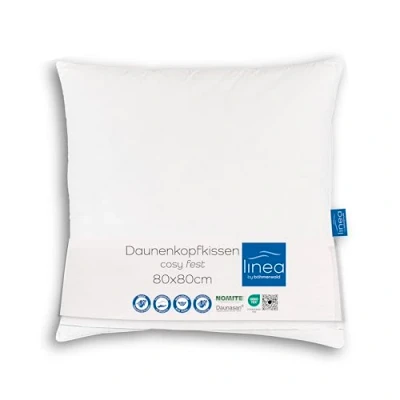 Afbeelding van Böhmerwald Comfort hoofdkussen, 85% veren / 15% dons, vulgewicht: 1.150 g, steuncomfort: stevig, 1 stuk (1 stuk), wit