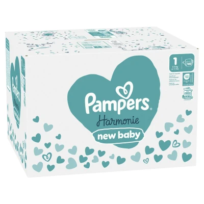 Afbeelding van Pampers Harmonie Maat 1 Maandbox 180 stuks 2/5 KG
