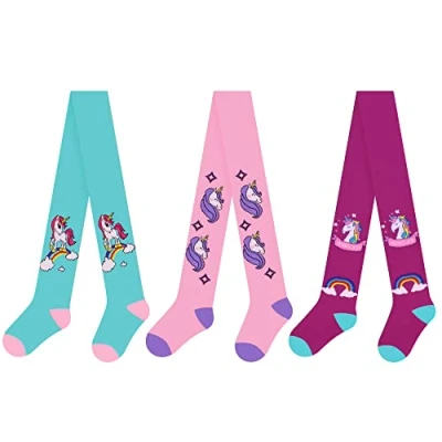 Afbeelding van L&amp;K II 2714 Panty voor meisjes, gebreide panty, verschillende patronen en kleuren, set van 3, 3 2730B, 98/104 cm