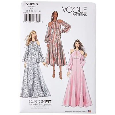 Afbeelding van Vogue Patterns 9296 A5 Misses Jurk, Weefsel, meerkleurig, 15 x 0,5 22 cm