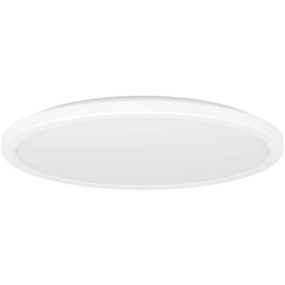 Afbeelding van Eglo LED plafondlamp Rovito, ronde badkamer plafonnière met afstandsbediening, kunststof badkamerlamp plafond in wit, plafondverlichting warm wit koud IP44, Ø 39 cm