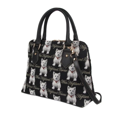 Afbeelding van Signare Handtas Driehoekstas Gobelin Westie 25258