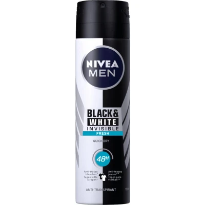 Afbeelding van 3x Nivea Men Deodorant Spray Invisible for Black&amp;White Fresh 150 ml