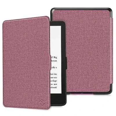 Afbeelding van Fintie Slim Hoes voor 6,8&quot; Kindle Paperwhite (11e generatie 2021) / Signature Edition Premium Lichtgewicht Kunstleer Beschermhoes met Automatische slaap /waak, (Pruim Rood)