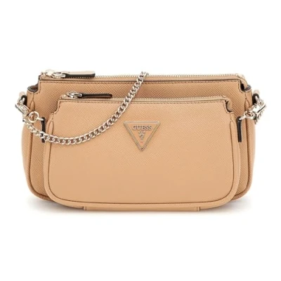 Afbeelding van GUESS Noelle Double Pouch Crossbody Beige