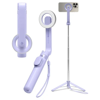 Afbeelding van Spigen Magsafe Selfie Stick Statief Wondersnap [Spigen MagFit technologie] Bluetooth afstandsbediening Compatibel met iPhone 15 14 Pro Max, Samsung Galaxy S24 S23 Lavendar