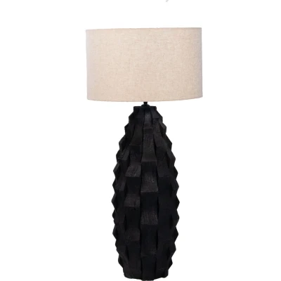 Afbeelding van Giga Meubel Tafellamp Zwart 40cm Hout Matteo