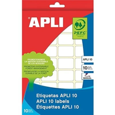 Afbeelding van APLI 1650 etiketten 10 wit 34,0 x 53,0 mm vellen