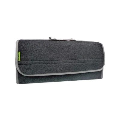 Afbeelding van Sakura grote kofferbak organizer met flap voor auto&#039;s en andere voertuigen SS5233 donkergrijs tapijtmateriaal, klittenband, handgreep, 50 x 23 15 cm