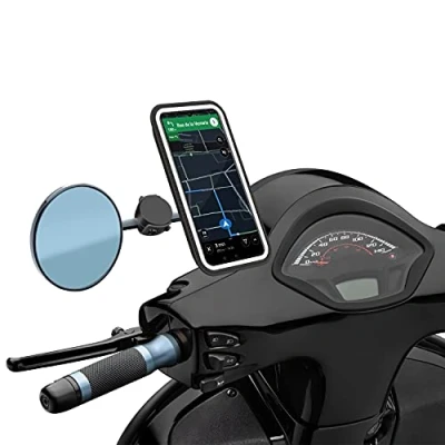Afbeelding van SHAPEHEART Franse innovatie, motorfiets scooter achteruitkijkspiegel telefoonhouder. met afneembare waterdichte magnetische tas, anti vibratie, elke achteruitkijkspiegel, compatibel alle merken