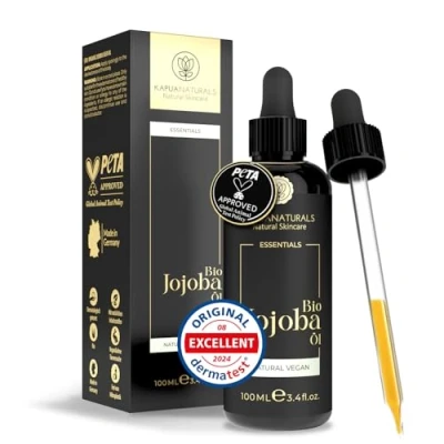 Afbeelding van Jojobaolie BIO 100ml 100% Puur, Natuurlijk &amp; Koudgeperst voor Haar, Hoofdhuid, Wimpers, Wenkbrauwen, Baard Nagels Koudgeperste Biologische Vegan Hoogste Zuiverheid