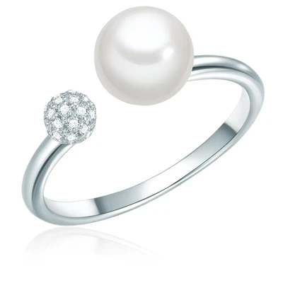 Afbeelding van Valero Pearls Ring zilver / wit parelwit