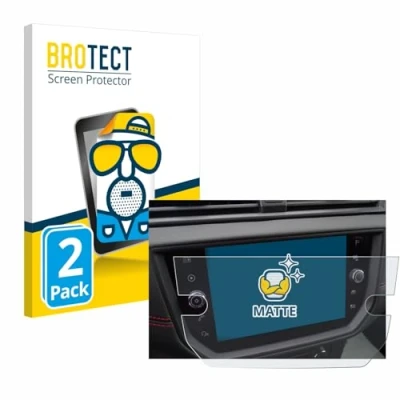 Afbeelding van BROTECT (2 Stuks) Antireflecterende Beschermfolie voor Seat Arona FR Stereo BJ 2019 Anti Glare Screen Protector, Mat, Ontspiegelend