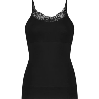Afbeelding van Ten Cate Basics spaghetti top shape met kant zwart voor Dames Maat XL