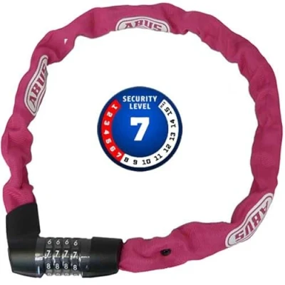 Afbeelding van ABUS kettingslot Tresor 1385 cijferslot van gehard staal 7 mm dikke vierkante ketting veiligheidsniveau 85 cm koraal