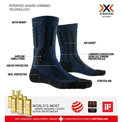 Afbeelding van Wandelsok X Socks Trek CTN Blue Black Schoenmaat 39 41