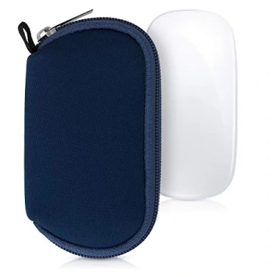 Afbeelding van kwmobile computermuis hoes compatibel met Apple Magic Mouse 1/2 hoesje Muis beschermhoes case van neopreen in donkerblauw