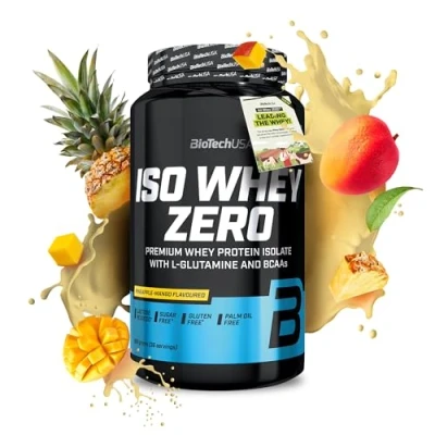 Afbeelding van BioTechUSA Iso Whey ZERO Gluten, Sugar FREE Lactose Reduced Premium Protein Isolate, 908 g, Ananas Mango
