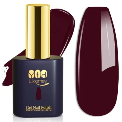 Afbeelding van YTD Likomey UV Gel Nagellak,15ml Donkere Wijn Rood Hoge Kleurweergave Salon Manicure Polish