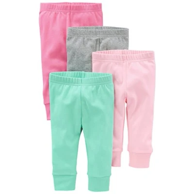Afbeelding van Simple Joys by Carter&#039;s Baby Girls 4 Pack Pantspants, Helder Roze/Grijs/Lichtroze/Mint, 3 6 Months