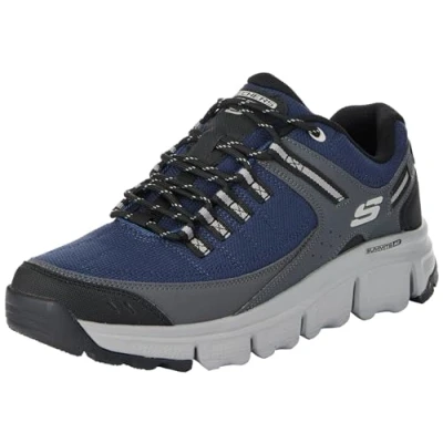 Afbeelding van Skechers Heren Summits bij Trainers, Navy Synthetisch/Mesh/Grijze trim, 7 UK, Marine synthetische mesh grijze 41 EU