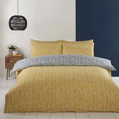 Afbeelding van Rapport Home Helston Beddengoedset, dekbedovertrek en kussenslopen, okerkleuren