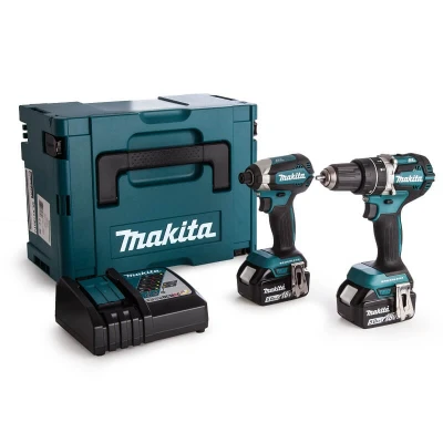 Afbeelding van Makita DLX2180TJ 18V Li ion accu klop /schroefmachine (DHP484) &amp; slagschroevendraaier (DTD153) combiset (2x5.0Ah) in Mbox koolborstelloos