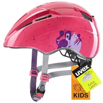 Afbeelding van uvex kid 2 lichte fietshelm voor kinderen individueel passysteem uitbreidbaar met led licht cats 46 52 cm