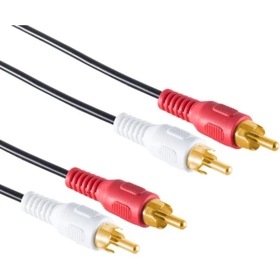 Afbeelding van Stereo Tulp Kabel Verguld 10 meter Zwart