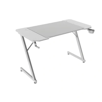 Afbeelding van MARSGAMING MGD X120, Gaming Bureau, Ergonomisch Ontwerp, Koolstofvezel Oppervlak, Metalen Frame, XXL Muismat, Hoofdtelefoon en Drinkhouder, Kabelbeheer, Bureau 120x60cm, Wit