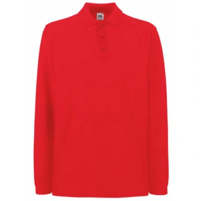 Afbeelding van Fruit Of The Loom Heren Premium Poloshirt Met Lange Mouwen (Rood)