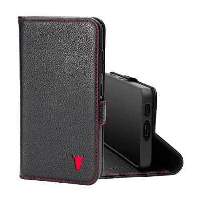 Afbeelding van TORRO Case Compatibel met Samsung Galaxy S23 5G Premium lederen portemonnee hoes standaard en kaartsleuven (Zwart)