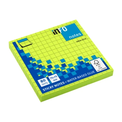 Afbeelding van Info Notes 75x75mm brilliant groen blok a 80 vel ruit