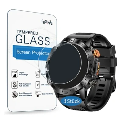 Afbeelding van Frgnie Beschermfolie compatibel met LIGE ST19 smartwatch heren (3 stuks) 9H gehard glas displaybeschermfolie SIEMORL 1,43 inch