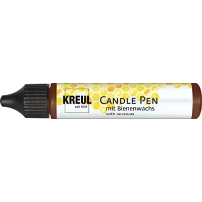 Afbeelding van Kreul PicTixx 49711 Kaarsenpen, kleur op basis van vloeibare was, voor het beschrijven, versieren en beschilderen kaarsen, met fijne schilderpunt, 29 ml in bruin