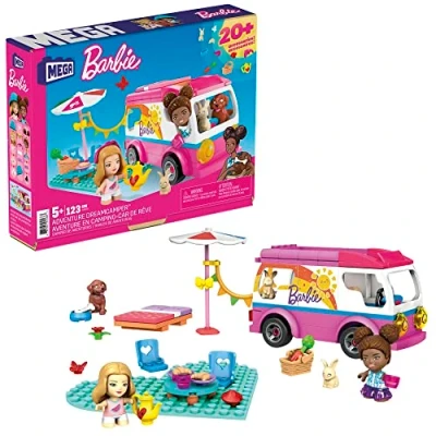 Afbeelding van MEGA Barbie Avontuur Droom Camper bouwset 123 bouwstenen