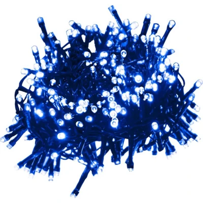 Afbeelding van Lichtslinger cluster met 400 LED&#039;s blauw 7,4 m PVC